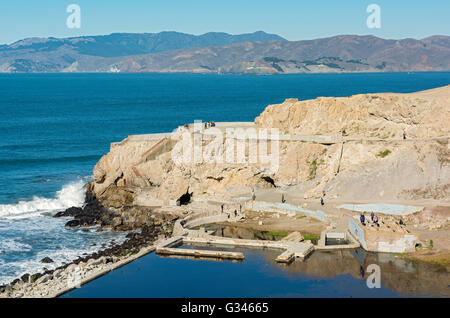 California, San Francisco, Lands End, Sutro le rovine dei Bagni Foto Stock