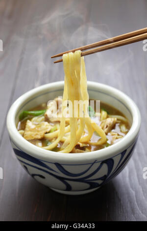 Curry udon, giapponese zuppa di noodle piatto Foto Stock