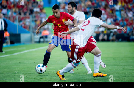 Getafe, Spagna. Il 7 giugno, 2016. International amichevole tra la Spagna e la Georgia squadre nazionali svolto nel Coliseum Alfonso Perez. Spagna 07/06/2016 Foto Stock