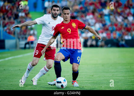 Getafe, Spagna. Il 7 giugno, 2016. International amichevole tra la Spagna e la Georgia squadre nazionali svolto nel Coliseum Alfonso Perez. Spagna 07/06/2016 Foto Stock