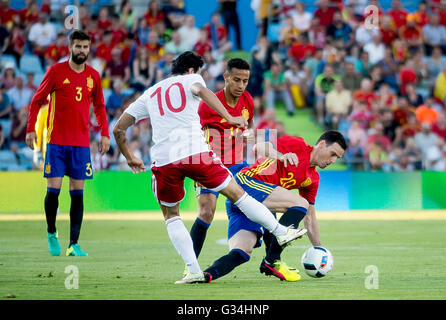 Getafe, Spagna. Il 7 giugno, 2016. International amichevole tra la Spagna e la Georgia squadre nazionali svolto nel Coliseum Alfonso Perez. Spagna 07/06/2016 Foto Stock