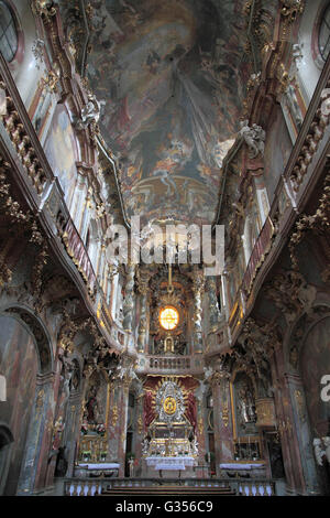 In Germania, in Baviera, Monaco di Baviera, Asam Chiesa, interno, Foto Stock