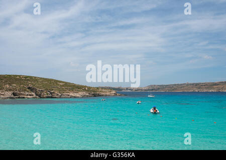 La Blue Lagoon a Comino Isola di Malta Foto Stock
