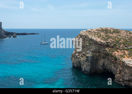 La Blue Lagoon a Comino Isola di Malta Foto Stock