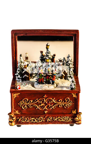 Una bella vintage a tema natale carillon isolate su uno sfondo bianco Foto Stock