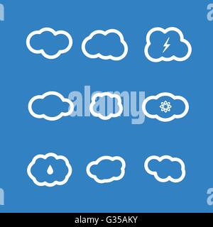 Cloud vettore di icone Illustrazione Vettoriale