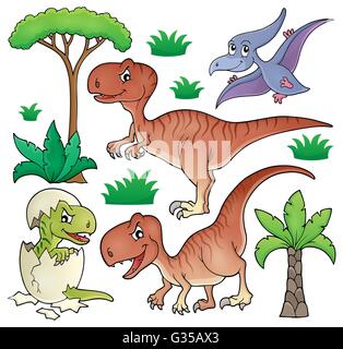 Argomento di dinosauri set 1 - foto illustrazione. Foto Stock