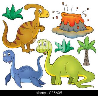 Argomento di dinosauri set 3 - foto illustrazione. Foto Stock