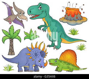Argomento di dinosauri set 4 - foto illustrazione. Foto Stock