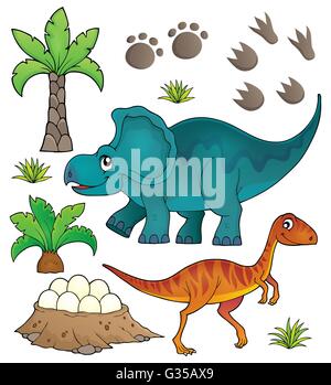 Argomento di dinosauri set 6 - foto illustrazione. Foto Stock