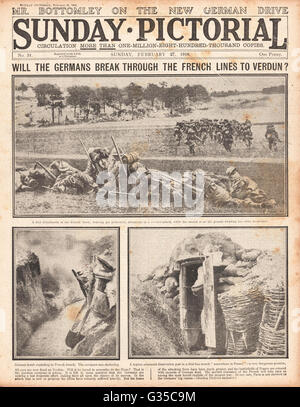 1916 Domenica Pictoriall Battaglia di Verdun Foto Stock