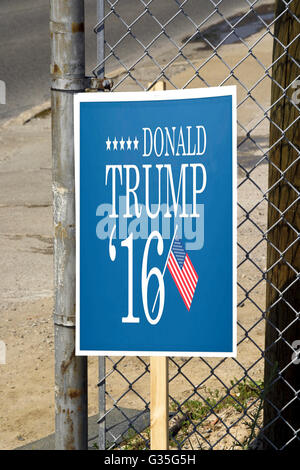 Un banner in Detroit Michigan il supporto di Donald Trump per il 2016 Presidente Foto Stock