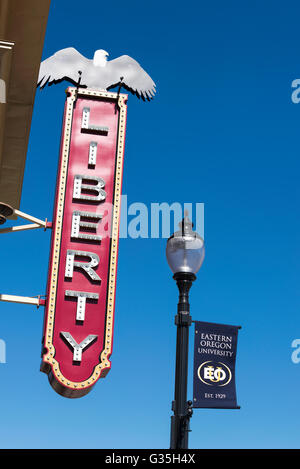 Teatro Liberty in downtown La Grande, Oregon. Foto Stock