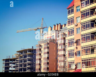 Viste di numerosi alti edifici in costruzione district Foto Stock