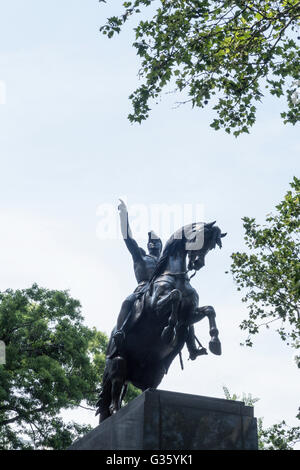 Generale Jose de San Martin scultura, Central Park, NYC Foto Stock