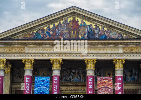 1896 Budapest Mucsarnok Exhibition Hall, la Piazza degli Eroi, Ungheria. Foto Stock