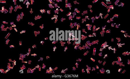 Frecce volanti, sfondo astratto, Foto Stock