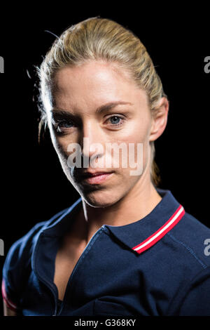 Ritratto di donna giocatore di tennis Foto Stock