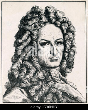 Gottfried von Leibniz, matematico e filosofo tedesco Foto Stock