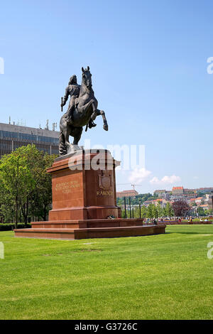 Statua di Francesco II Rakoczi in piazza del parlamento a Budapest Foto Stock