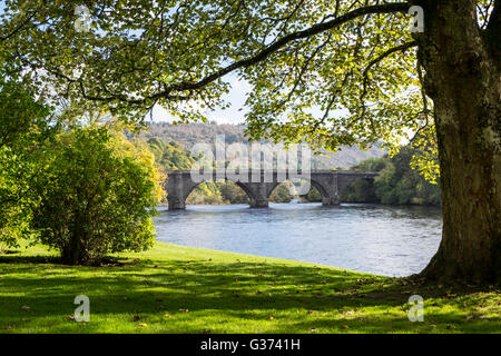 Thomas Telford ponte sul fiume Tay a Dunkeld, Perthshire Scozia Scotland Foto Stock