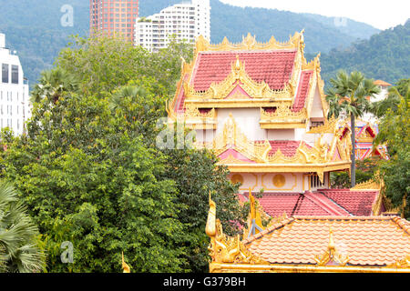 Dettaglio da Dhamikarama Tempio birmano in Penang, Malaysia Foto Stock