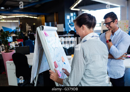 Due hipsters un lavoro su una scheda Foto Stock