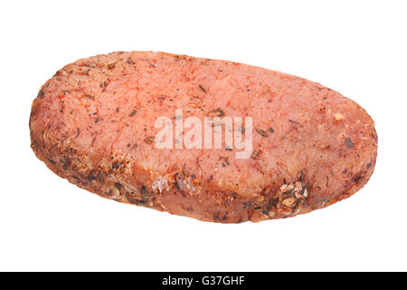 Materie la carne di maiale filetto isolato su bianco Foto Stock