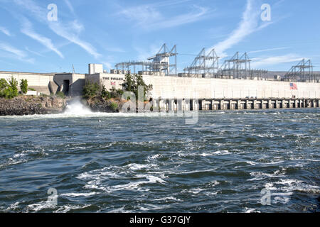 La diga di Dalles, Columbia River. Foto Stock