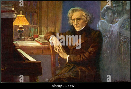 HECTOR BERLIOZ (1803 -1869) - la composizione di 'Les Troyens'. Egli compone il punteggio tra 1856 e 1858. Data: c.1856 Foto Stock