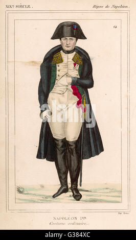 Napoleone Bonaparte - imperatore francese vestito in costume 'ordinaire" Data: 1769 - 1821 Foto Stock