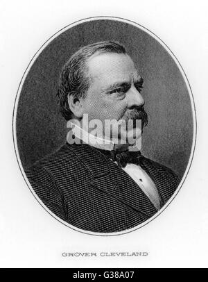 GROVER CLEVELAND XXII e XXIV il presidente statunitense (1885-89, 1893-97). Data: 1837 - 1908 Foto Stock