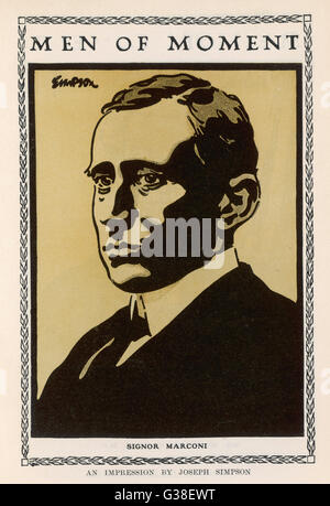 GUGLIELMO MARCONI inventore italiano nel 1907 Data: 1874 - 1937 Foto Stock