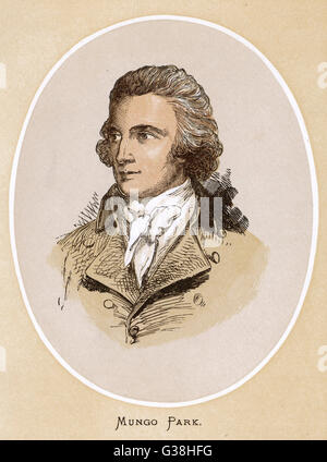 MUNGO PARK viaggiatore scozzese in Africa data: 1771 - 1806 Foto Stock