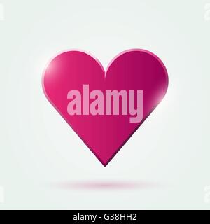 Piatto di vettore Icona cuore Illustrazione Vettoriale