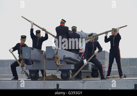 Il cannone, Fort Henry, Kingston, Ontario, Canada Foto Stock