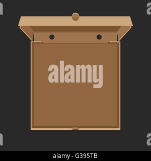 Ha aperto la scatola di cartone per pizza Illustrazione Vettoriale