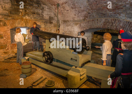 Casemate museum Fort Monroe Hampton Roads Virginia Foto Stock