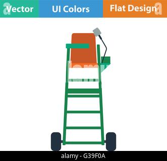 Arbitro di Tennis sedia icona a torre. Design piatto. Illustrazione Vettoriale. Illustrazione Vettoriale