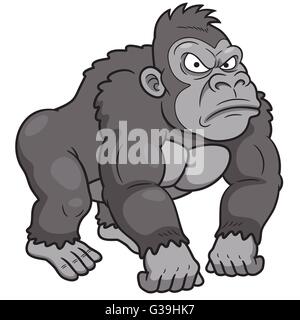 Illustrazione Vettoriale di Gorilla di Cartoon Illustrazione Vettoriale