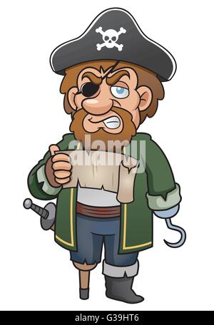 Illustrazione Vettoriale di Cartoon pirata Illustrazione Vettoriale