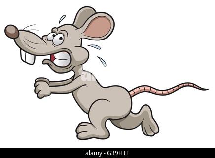 Illustrazione Vettoriale di Cartoon Rat in esecuzione Illustrazione Vettoriale