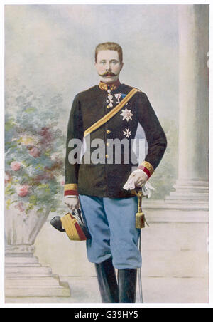 Arciduca Francesco Ferdinando erede dell'impero austriaco, nipote di Franz Joseph, assassinato nel 1914 Data: 1863 - 1914 Foto Stock