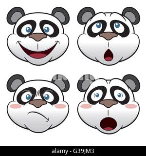Illustrazione Vettoriale di Cartoon panda faccia Illustrazione Vettoriale
