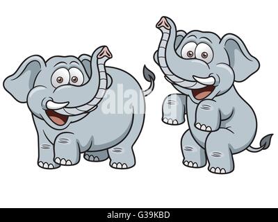 Illustrazione Vettoriale di Cartoon Elephant Illustrazione Vettoriale