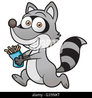 Illustrazione Vettoriale di Cartoon Raccoon Illustrazione Vettoriale