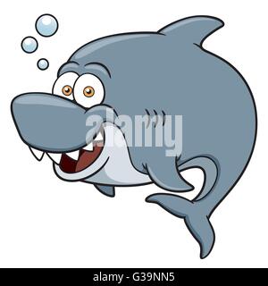 Illustrazione Vettoriale di Cartoon Shark Illustrazione Vettoriale