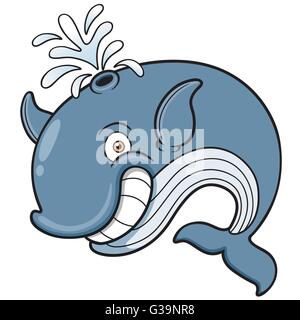 Illustrazione Vettoriale di balena cartoon Illustrazione Vettoriale