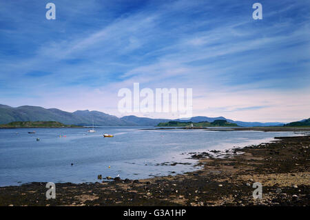 Loch Linnhe a Port Appin. Highland, Argyllshire, Scozia. Foto Stock