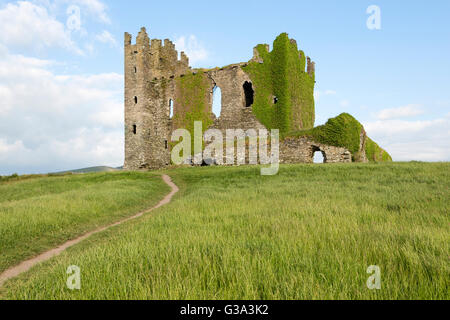 Il castello di Ballycarberry, vicino a Cahersiveen, Ring of Kerry, Irlanda Foto Stock